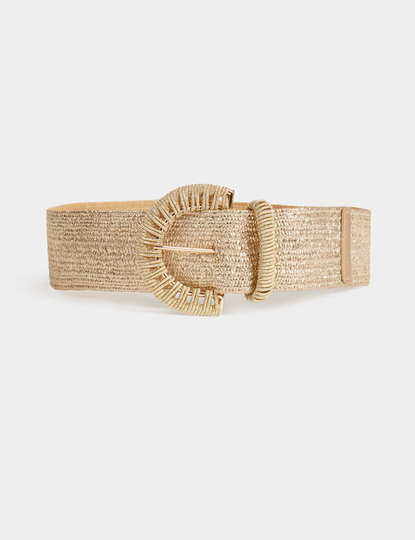 ceinture elastiquee metallisee sable femme Ceinture élastiquée métallisée sable femme