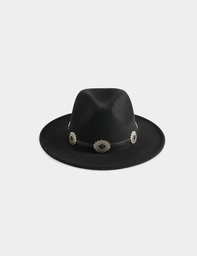 Chapeau détails western noir femme