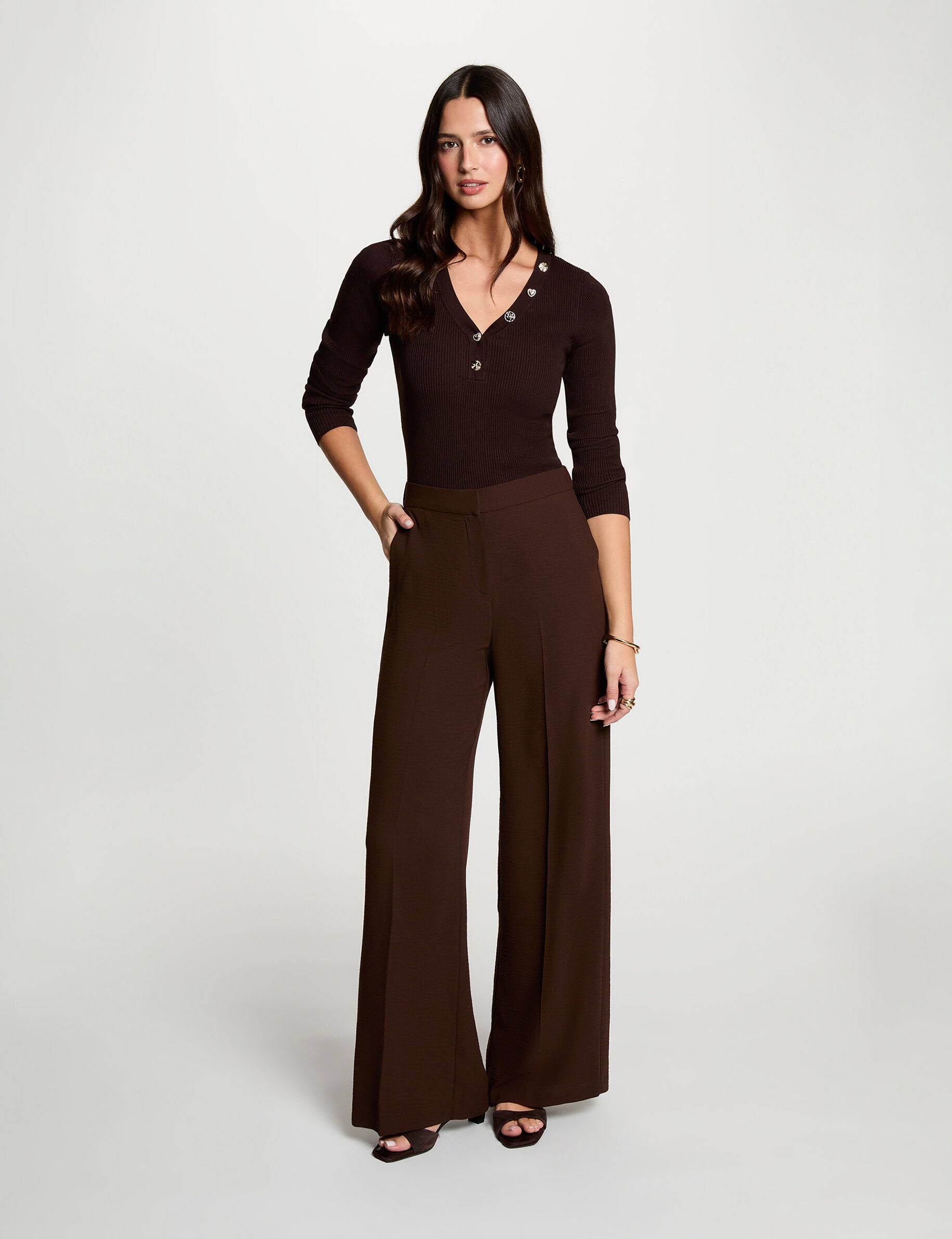 Pantalon large fluide femme