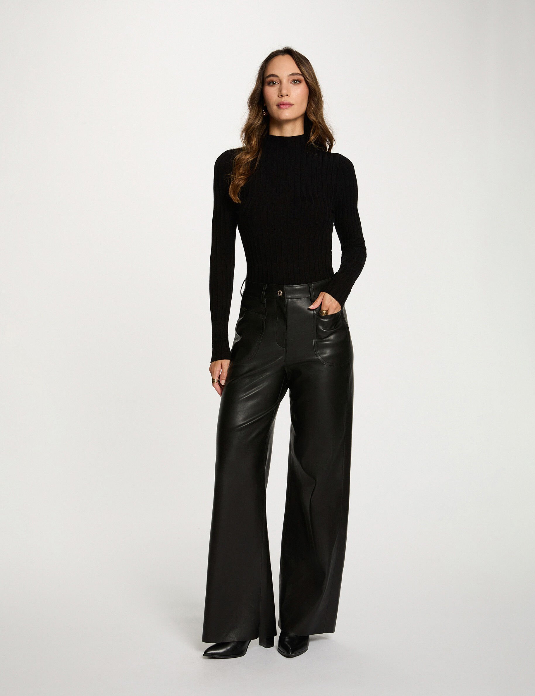 Pantalon large taille haute femme - vue 3