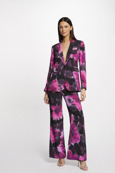 Veste tailleur droite imprimé floral multico femme