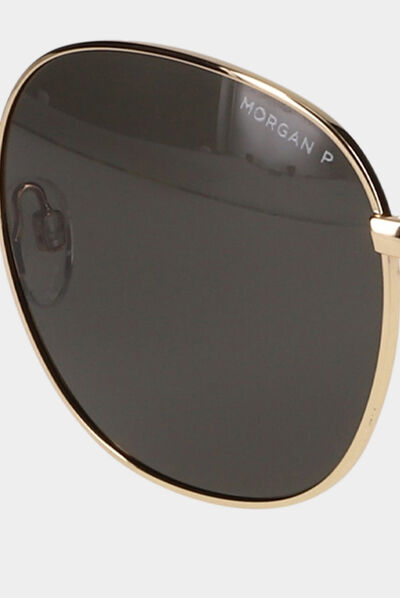 Lunettes de soleil arrondies beige femme