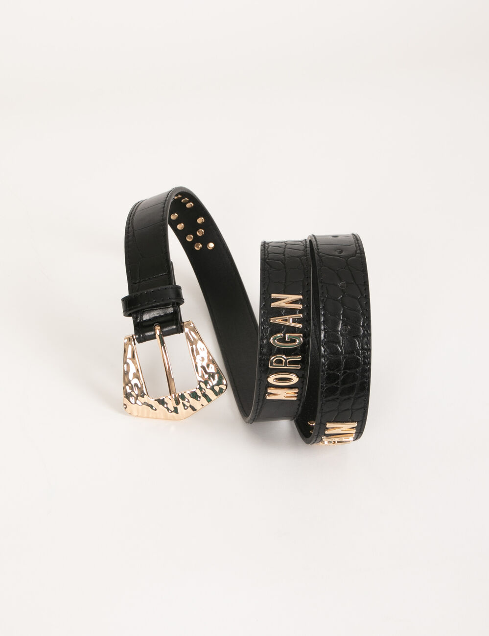 Ceinture Large Cuir Noire Rock Morgan Taille 2