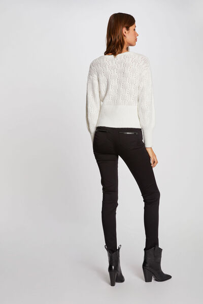 Pantalon slim taille standard noir femme