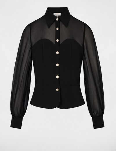 Chemise effet bustier noir femme