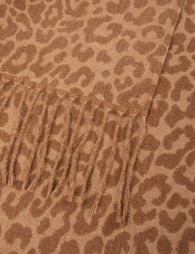 &Eacute;charpe motif animalier beige femme