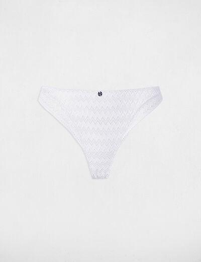 Tanga dentelle blanc femme