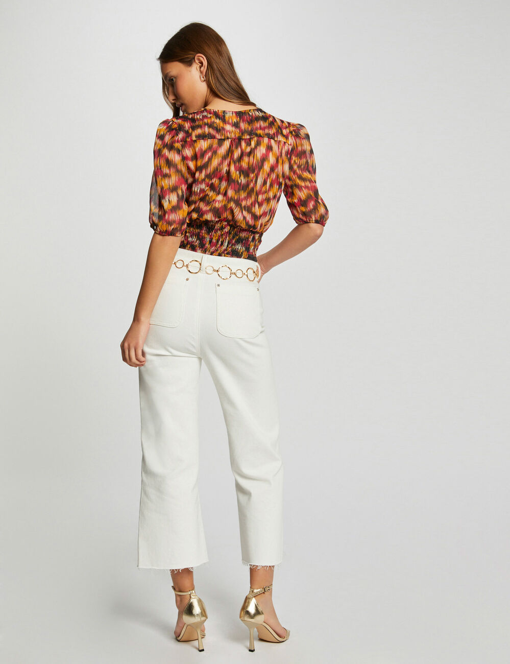 Blouse manches courtes imprimé multico femme