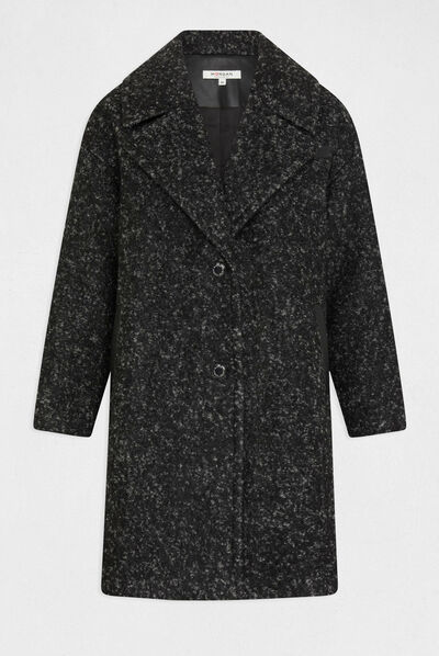 Manteau long oversize gris anthracite femme