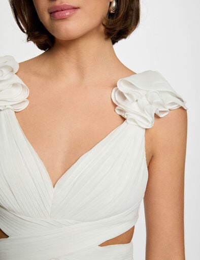 robe longue droite fluide blanc femme Robe longue droite fluide blanc femme