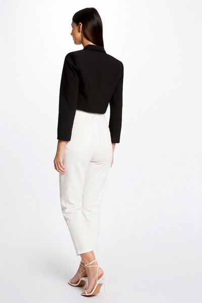 Veste boléro droite manches 3/4 noir femme