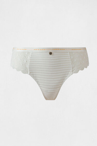 Shorty dentelle ivoire femme