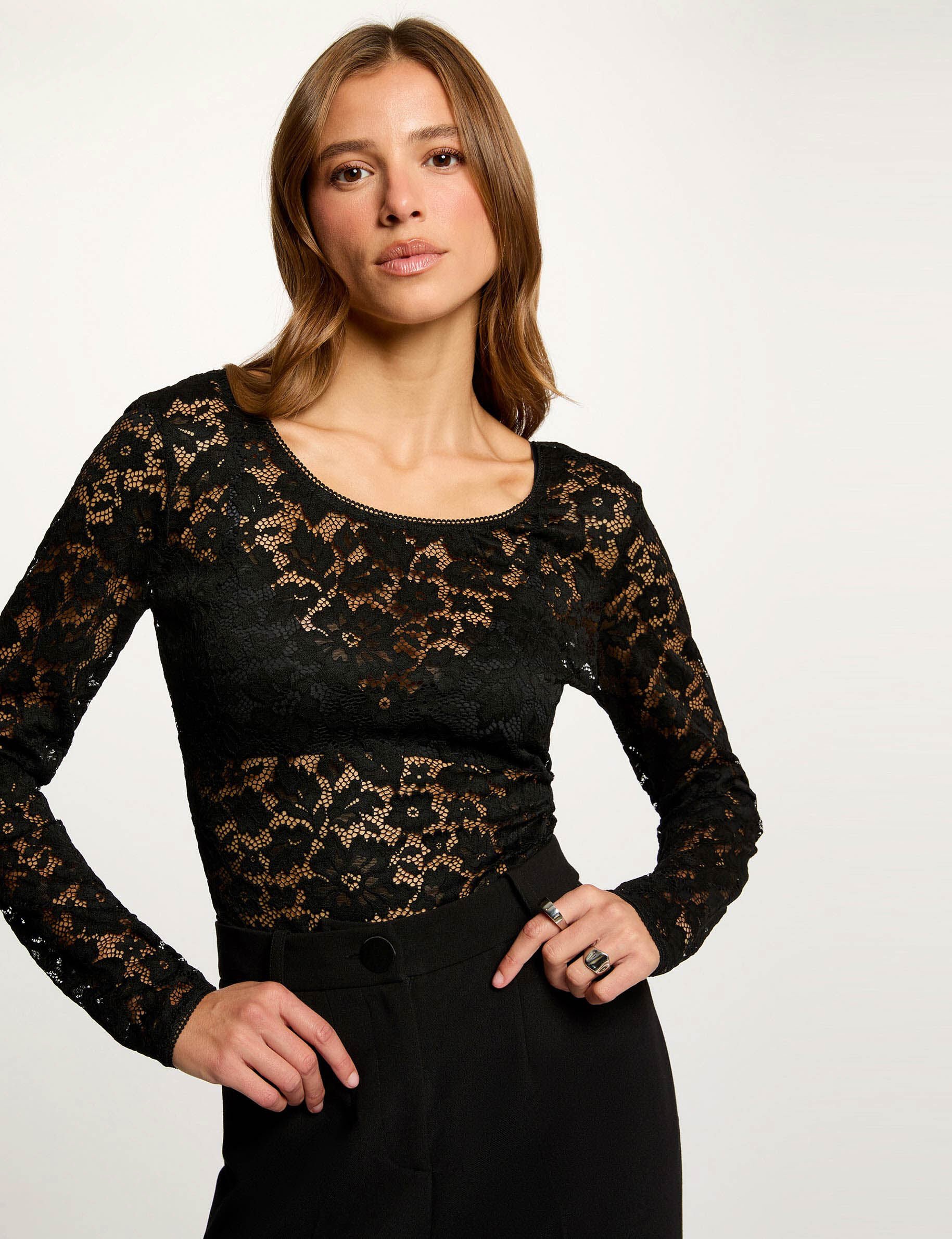 Body dentelle décolleté femme