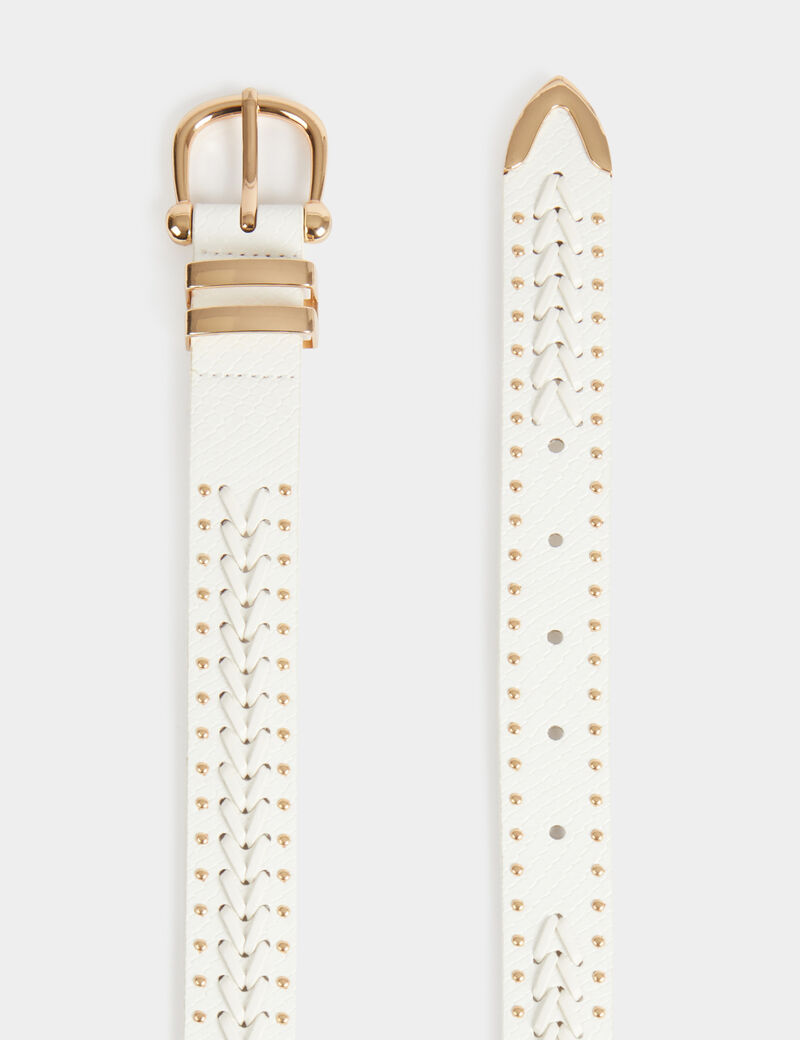 ceinture croco avec clous blanc femme Ceinture croco avec clous blanc femme