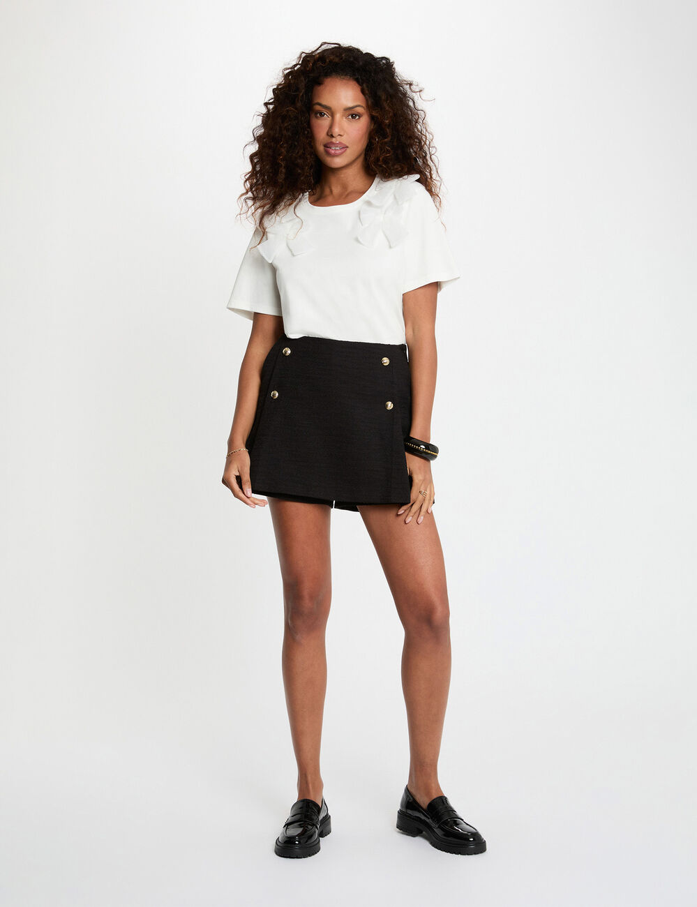 T-shirt col rond blanc femme