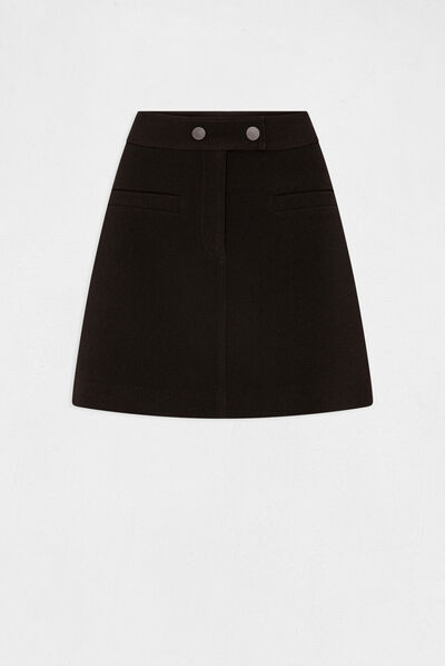 Jupe trapèze taille haute noir femme