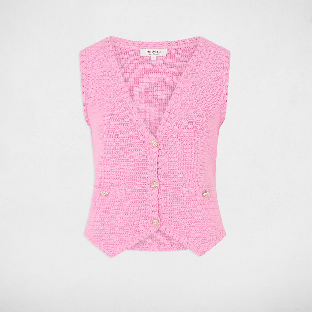 Gilet sans manches rose femme