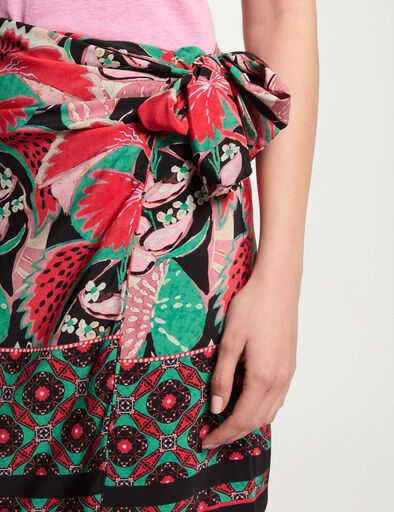 jupe nouee imprimee multicolore femme Jupe nouée imprimée multicolore femme