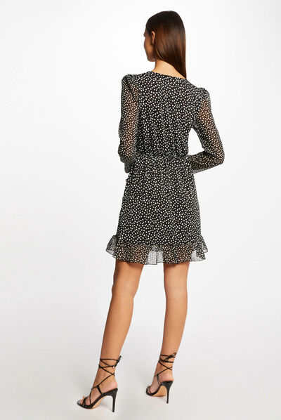 Robe portefeuille imprimé pois multico femme