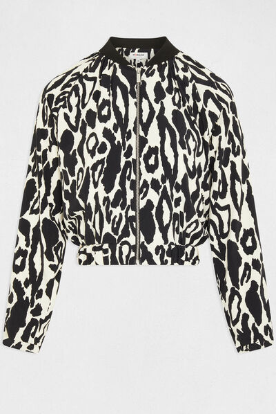 Blouson droit imprimé animalier multico femme