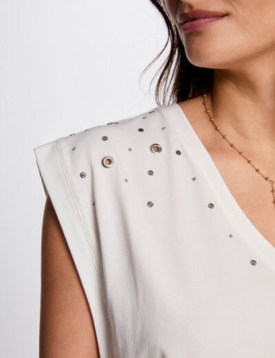 T-shirt manches courtes blanc femme