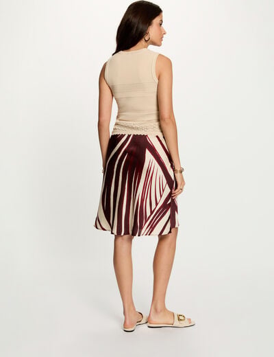 Jupe courte satin&eacute;e multicolore femme
