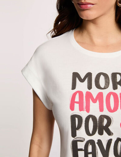 T-shirt manches courtes blanc femme