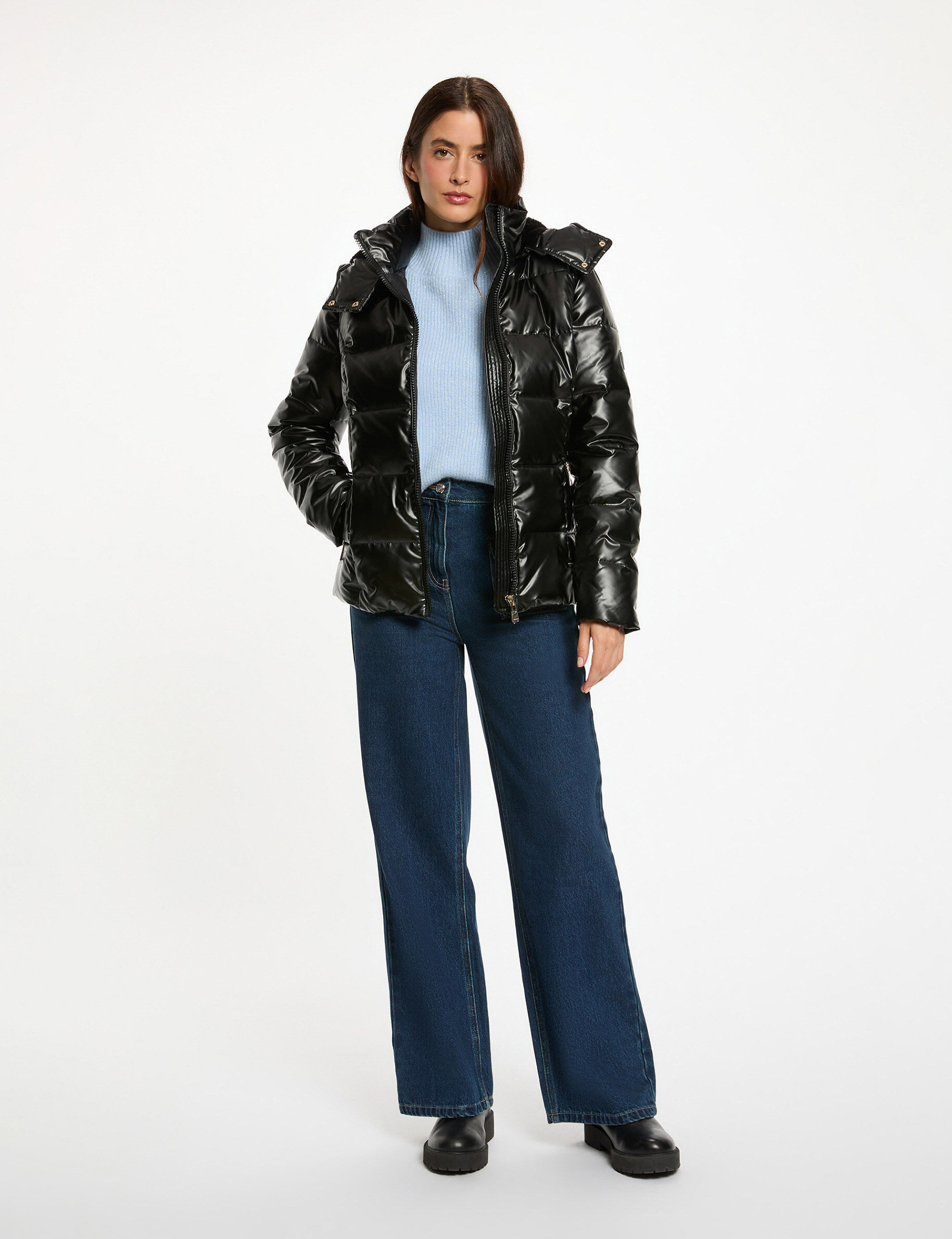 Doudoune courte brillante femme - vue 2