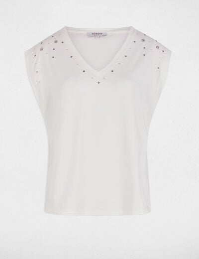 T-shirt manches courtes blanc femme