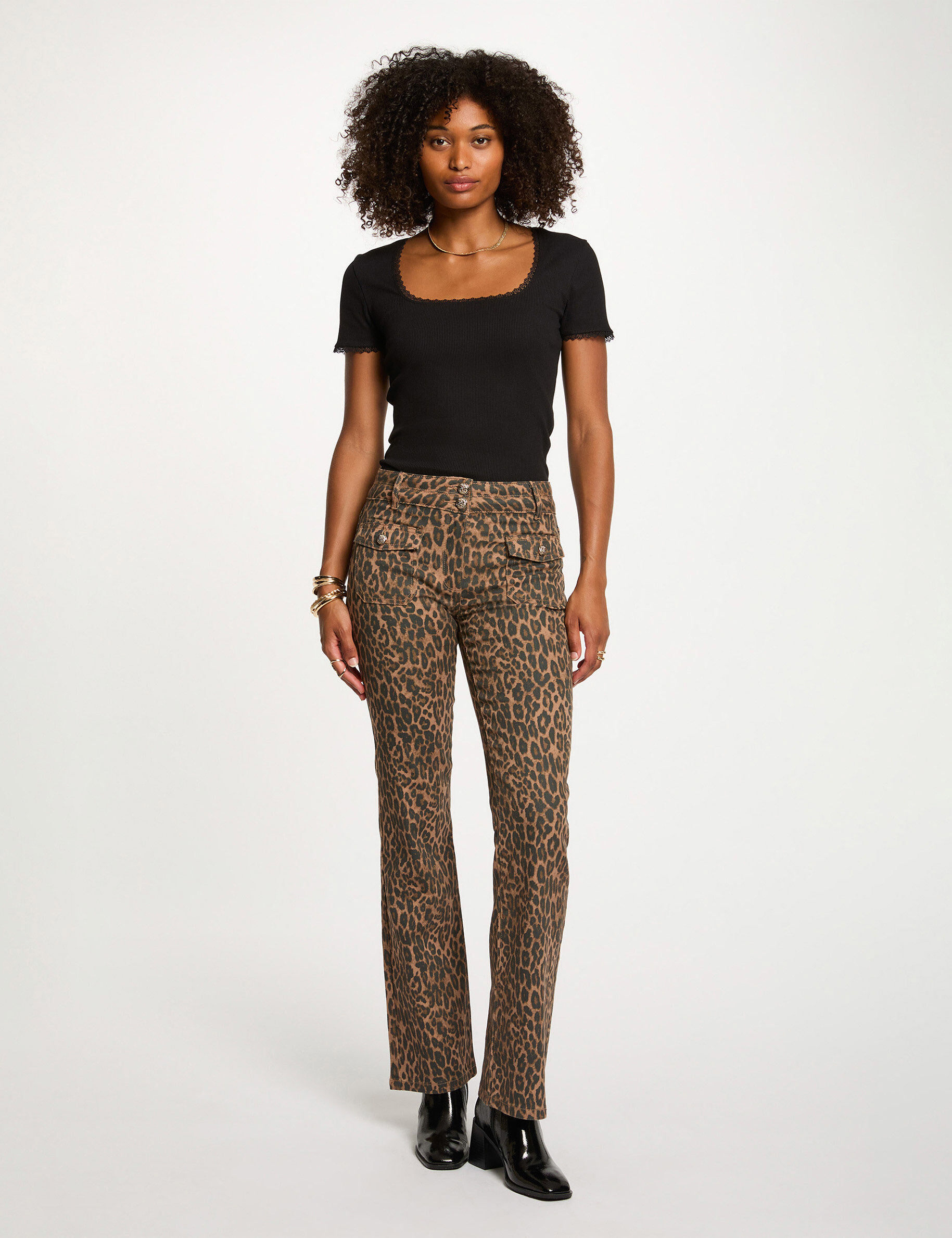 Jean bootcut taille haute femme