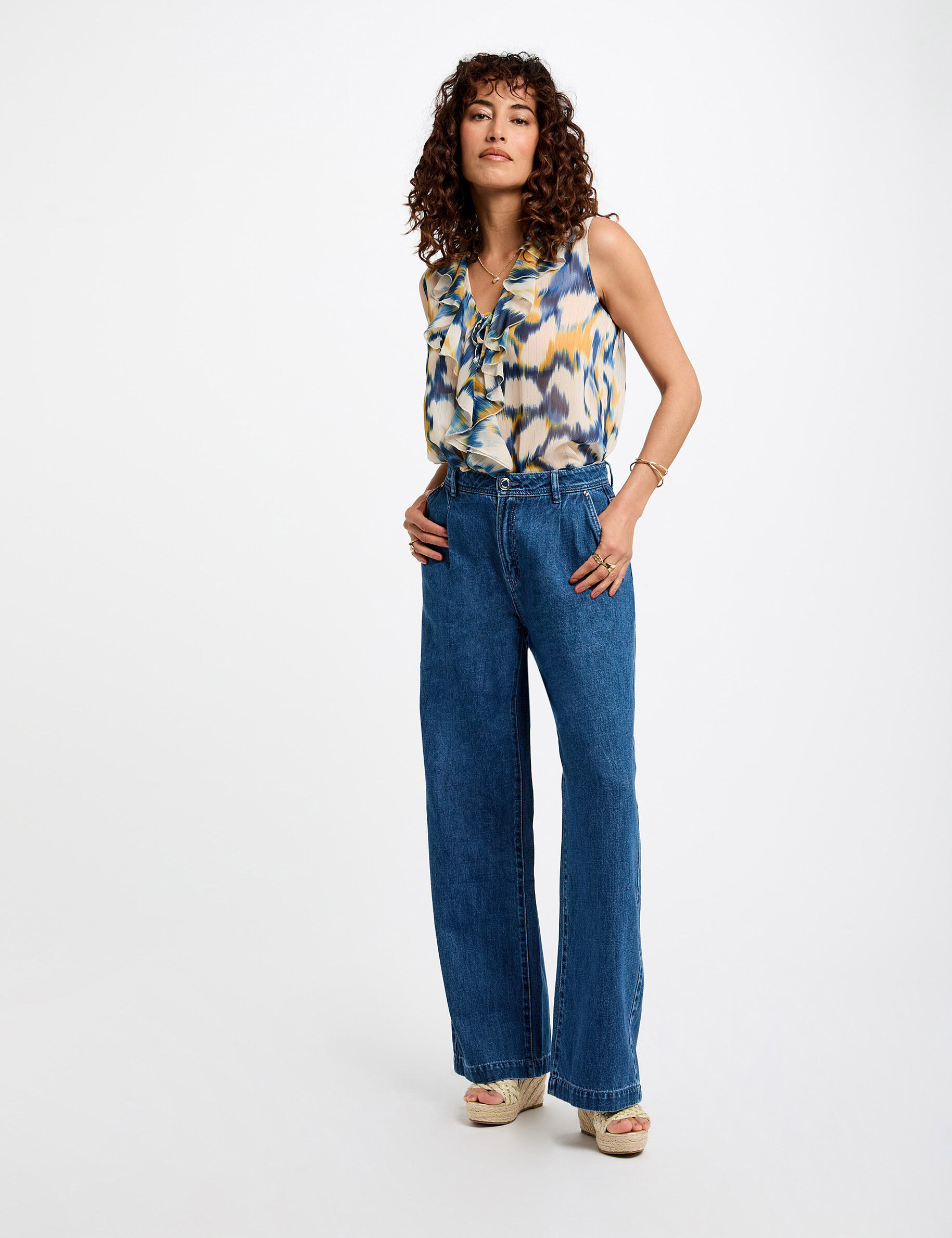 Jeans large taille haute - Morgan - Modalova