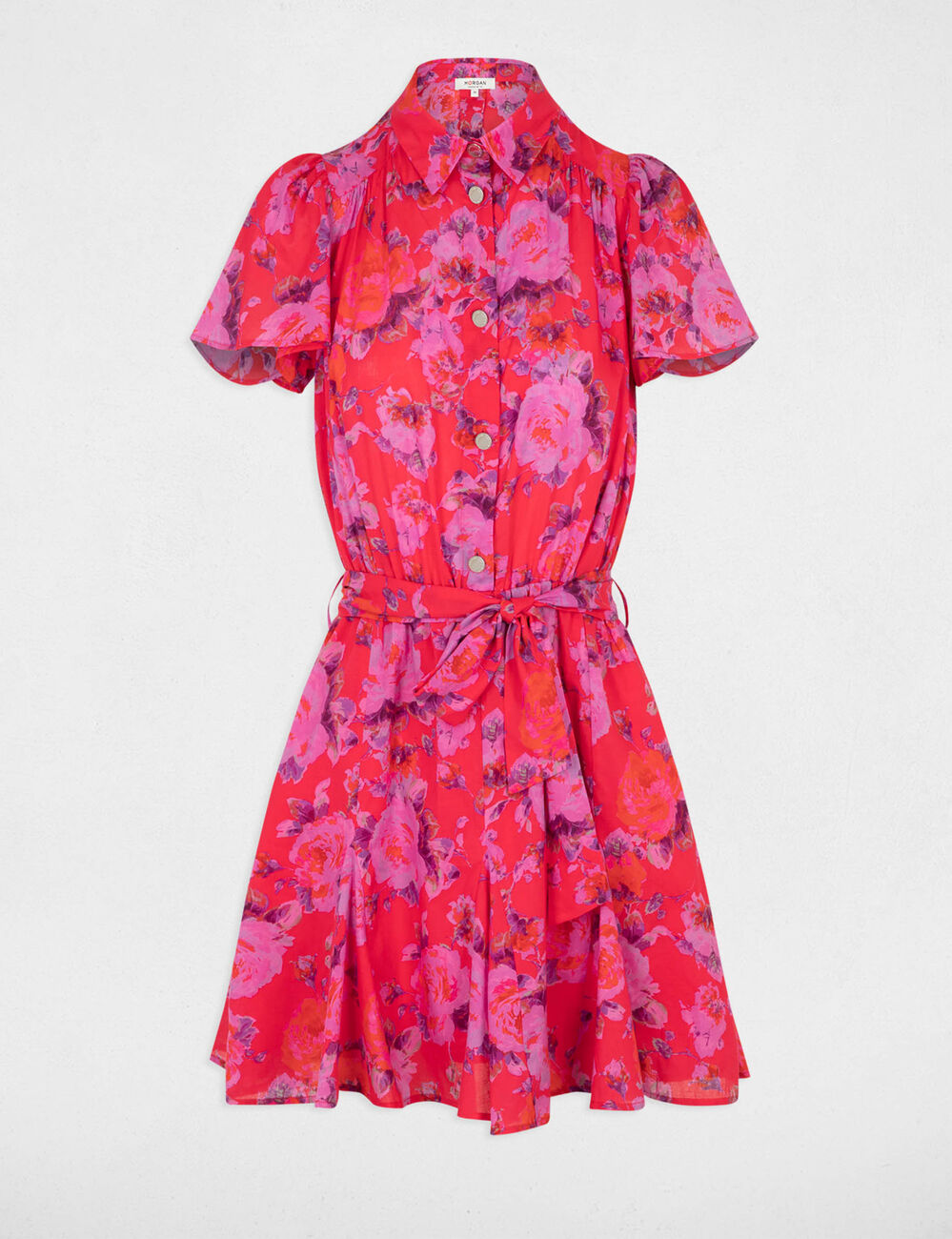 Robe courte cintrée imprimée multico femme