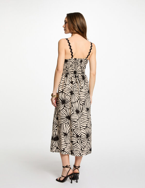 robe midi droite imprimee multicolore femme Robe midi droite imprimée multicolore femme