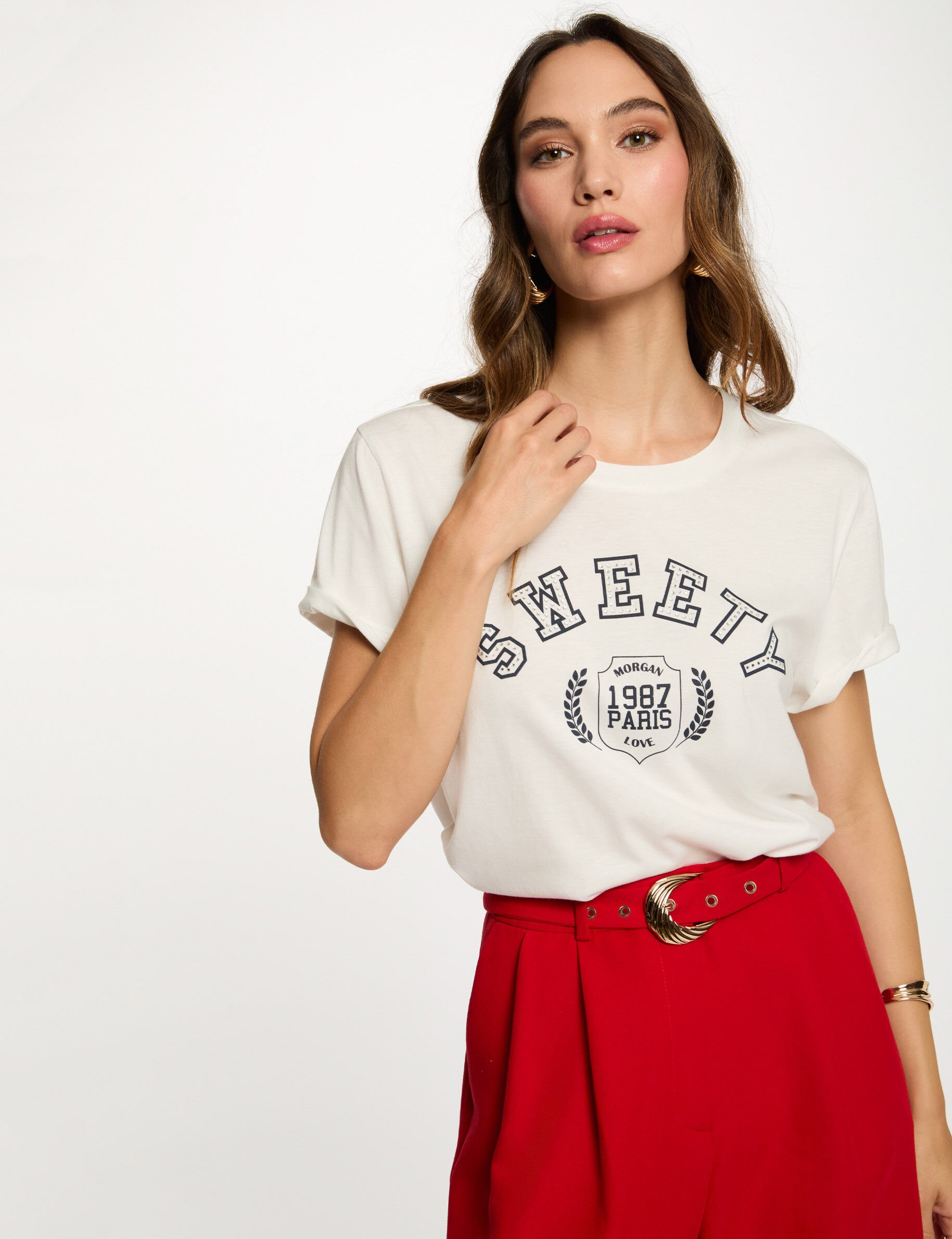T shirt court imprimé femme