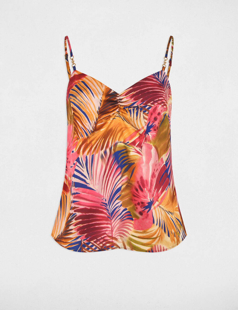 Top ajust&eacute; col v multicolore femme