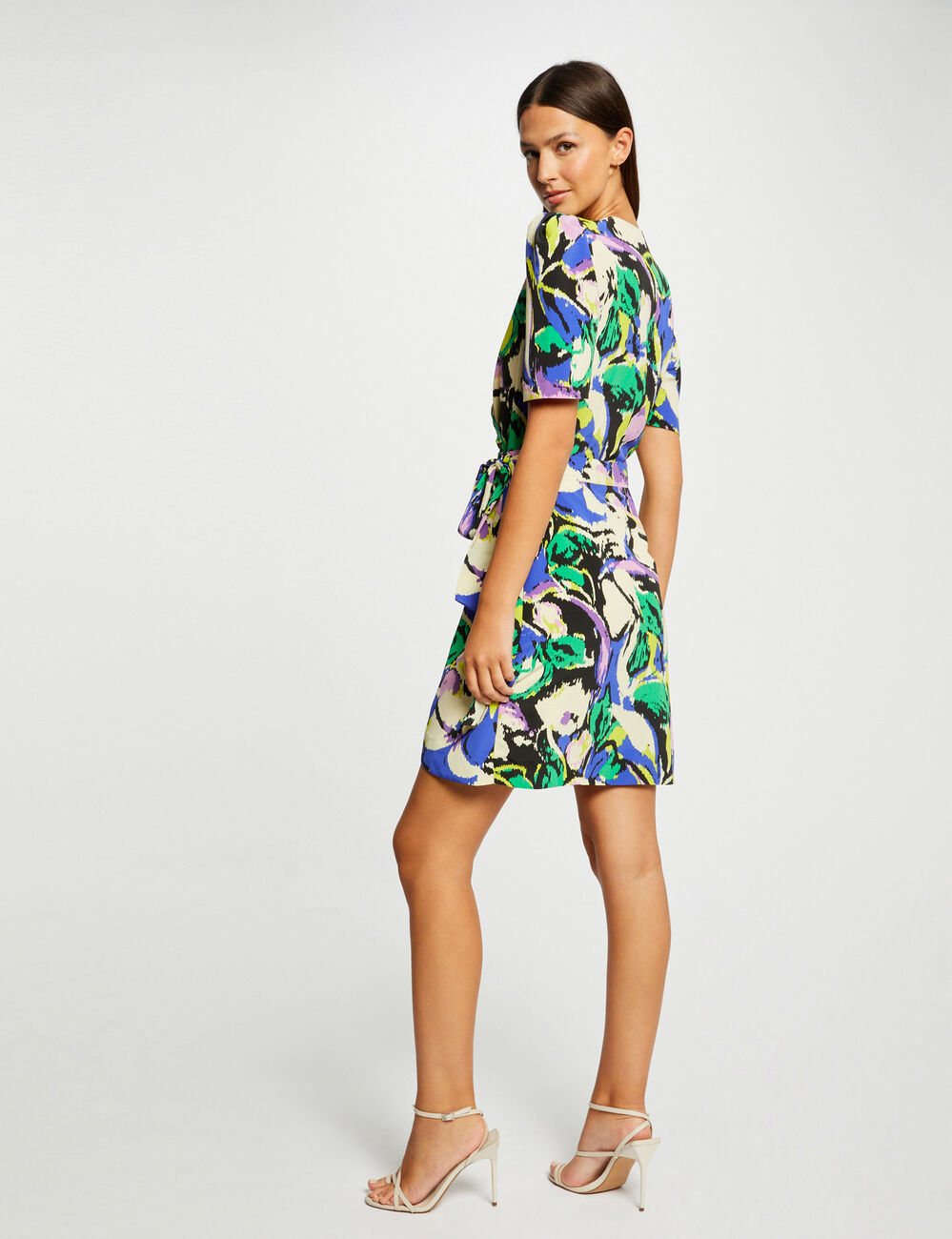 Robe portefeuille imprimé abstrait multico femme