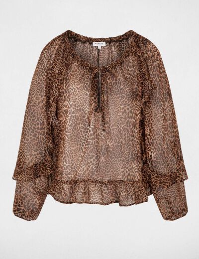 Blouse ajust&eacute;e col v multicolore femme