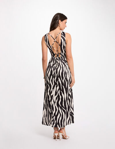 Robe longue d&eacute;collet&eacute; multicolore femme