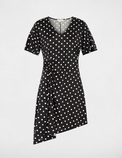 Robe asym&eacute;trique &agrave; pois multicolore femme