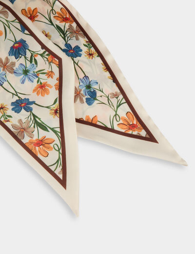 Foulard motif fleuri multicolore femme