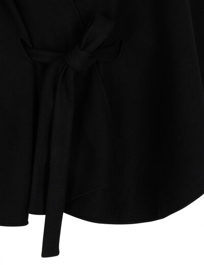 Cape ceinturée noir femme