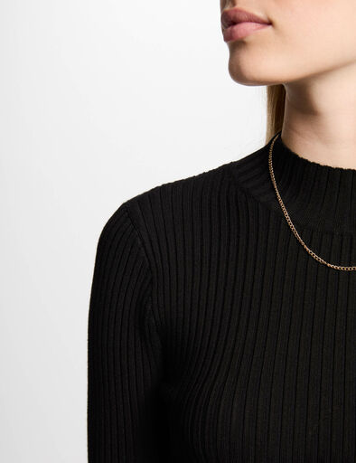 pull col montant dos dentelle noir femme Pull col montant dos dentelle noir femme