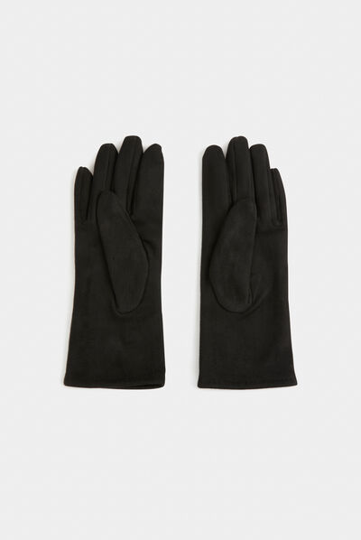 Gants avec strass noir femme