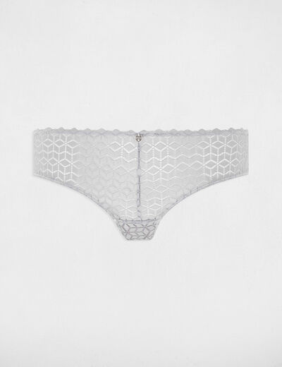 Shorty en dentelle couleur argent femme