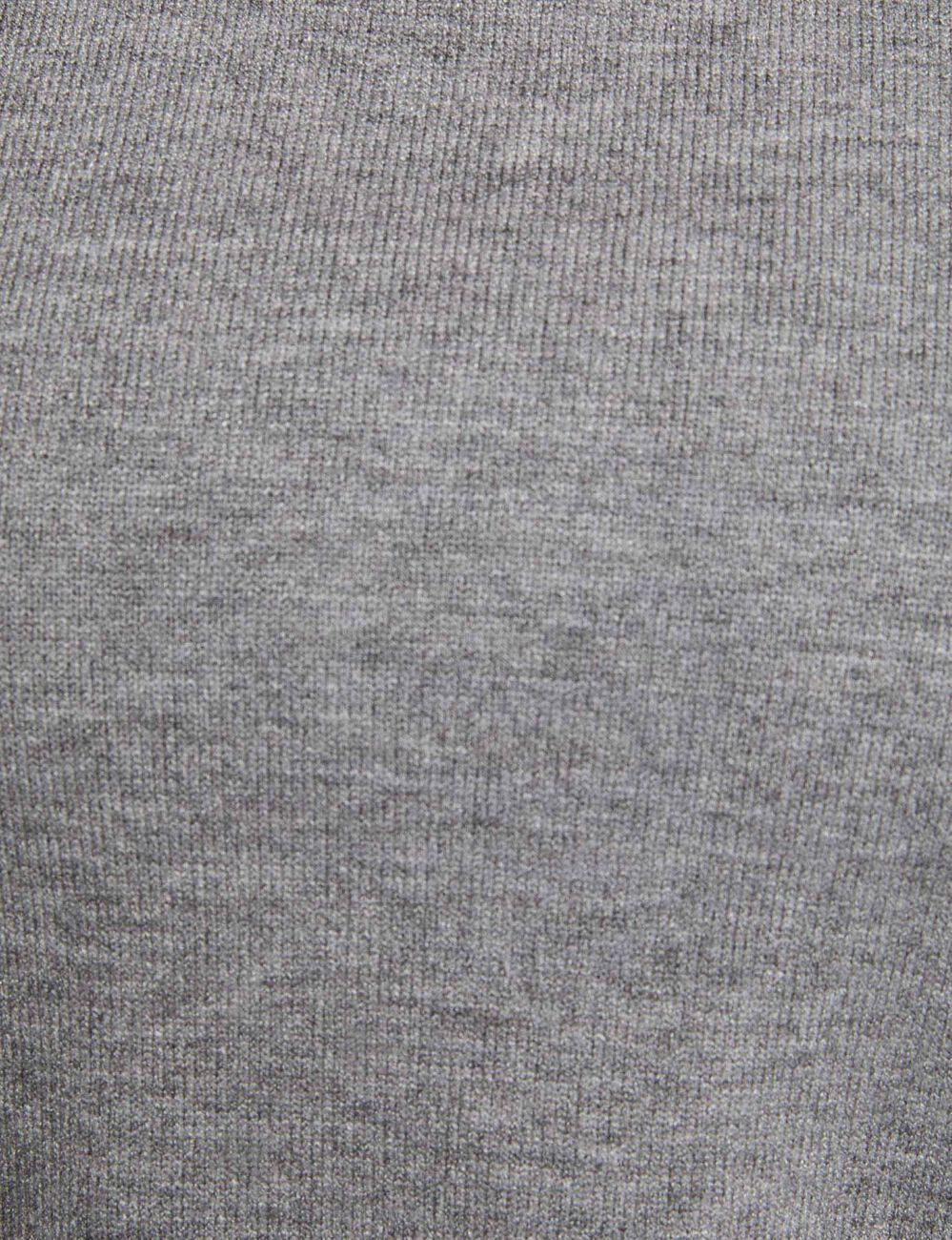 Pull col &agrave; revers gris clair femme