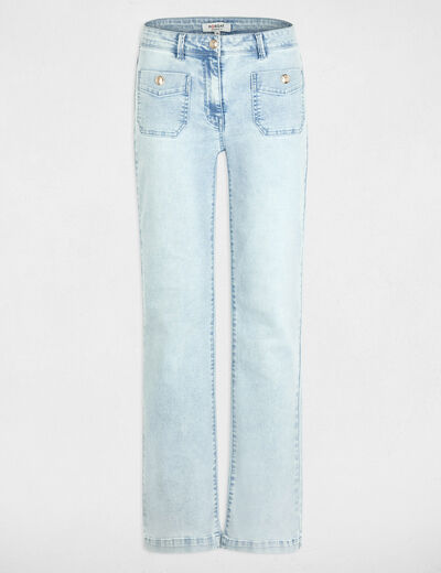Jean bootcut denim bleach femme