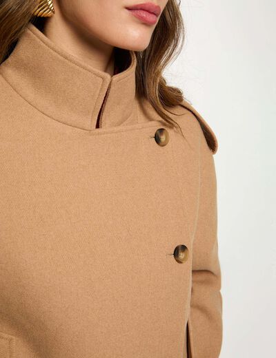 Manteau court oversize beige femme