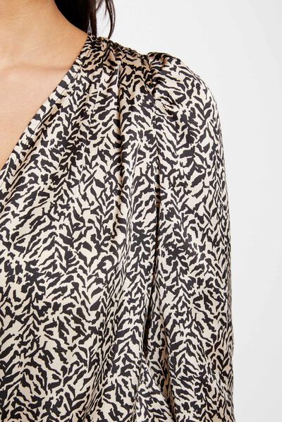 Chemise manches longues imprimée multico femme