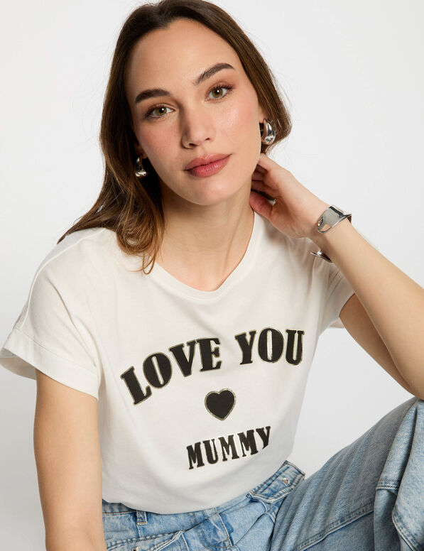 t shirt a inscription blanc femme T-shirt à inscription blanc femme