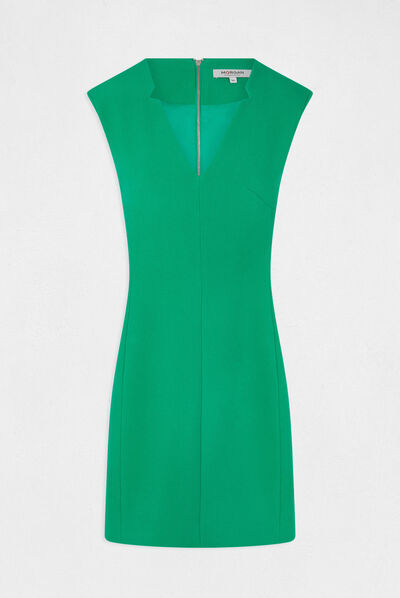 Robe ajustée sans manches col en V vert moyen femme